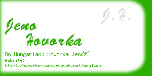 jeno hovorka business card